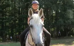 a person riding a horse