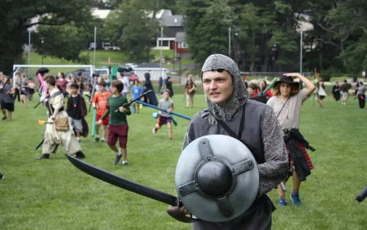 a group of people in a field