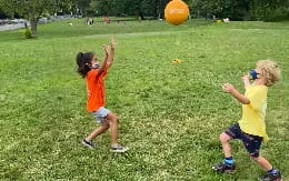 kids playing with a ball