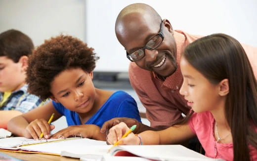 a person and a couple of children