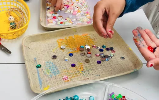 a person painting a picture