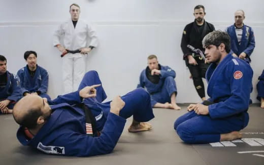 a group of people in blue uniforms