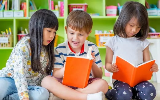a few children reading books