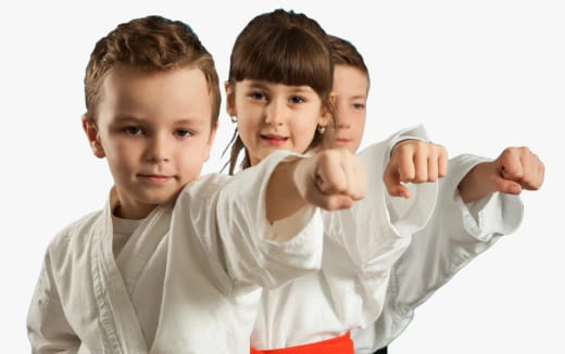 a couple of boys posing for the camera