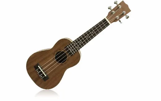 a brown acoustic guitar