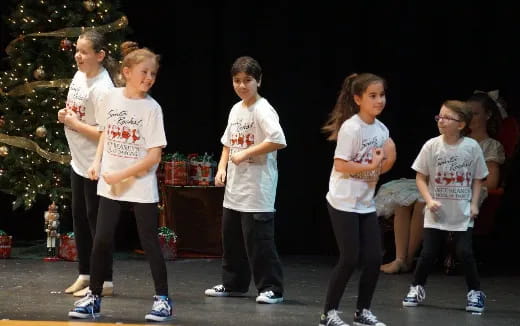 a group of people dancing