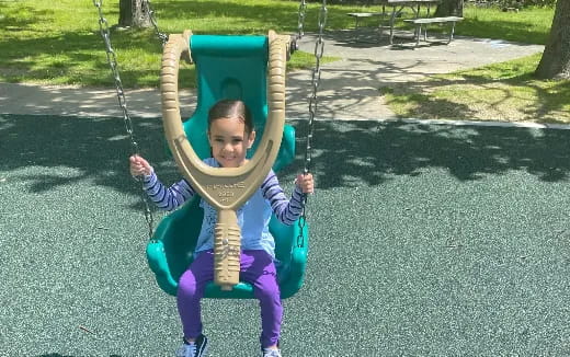 a child on a swing