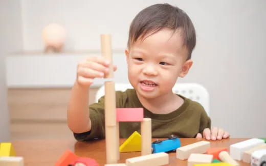 a child playing with toys