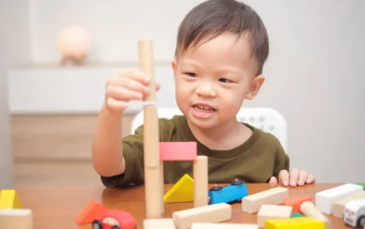 a child playing with toys