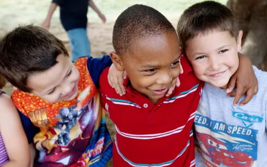 a group of children smiling