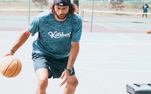 a man playing basketball