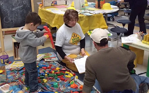 a group of people in a room