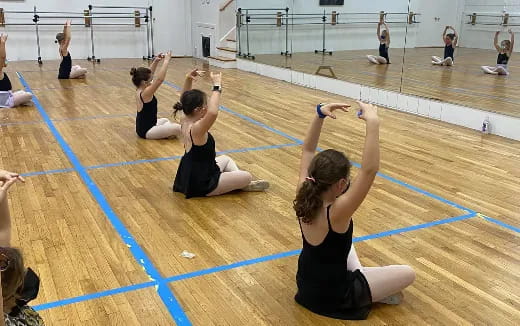 a group of women exercising