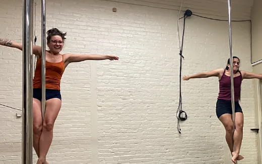 a couple of women from ropes