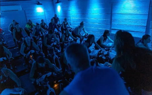 a group of people sitting in a room