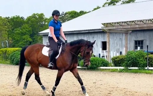 a man riding a horse