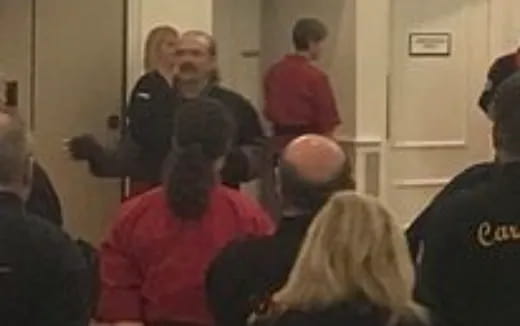 a group of people in a room