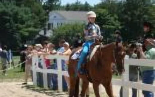 a person riding a horse