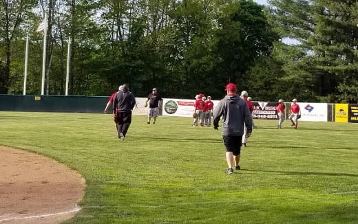 a group of people on a field