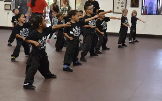 a group of children dancing