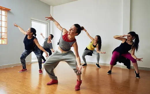 a group of people dancing