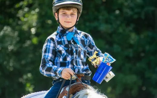 a boy riding a bicycle