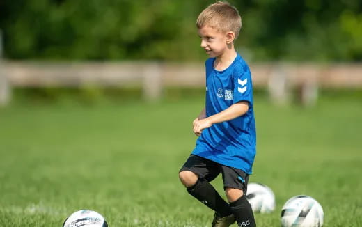 a boy playing football