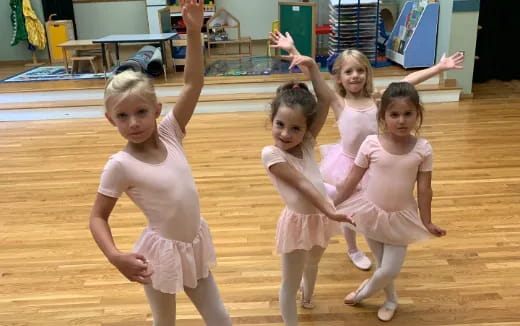 a group of children dancing