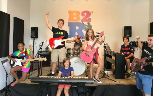 a group of people playing instruments