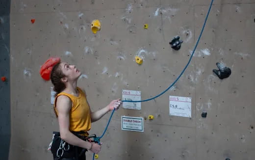 a person climbing a rock wall