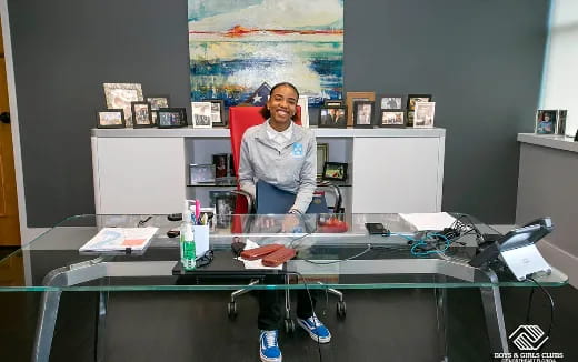 a man sitting at a desk