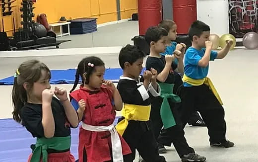 a group of children in a gym