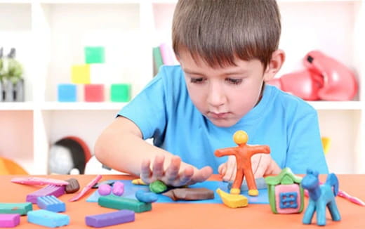a child playing with toys
