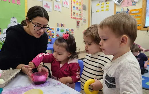 a person and several children