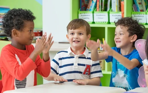 a group of children in a classroom