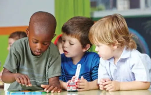 a person and two children