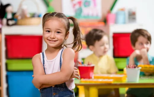 a young girl smiling