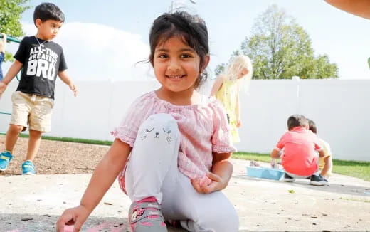 a group of children playing outside