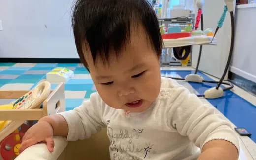 a baby with a pacifier