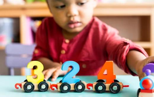 a child playing with toys