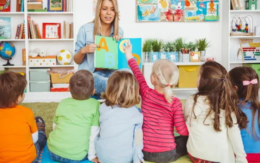 a person and several children