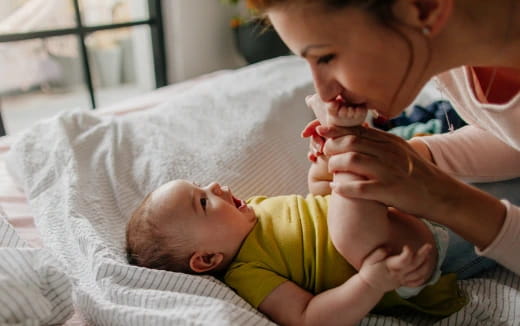 a person holding a baby