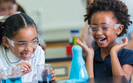 medium shot of kids smiling