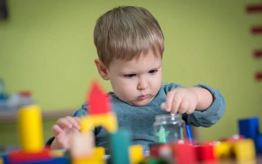 a child playing with toys