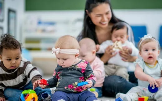 a person and several children