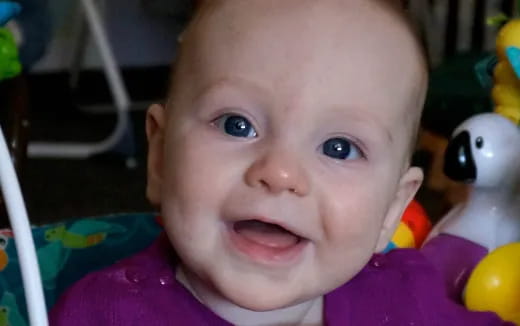 a baby with blue eyes