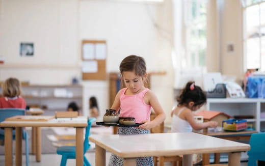 a young girl in a classroom