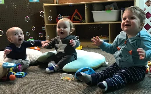 a person and two babies