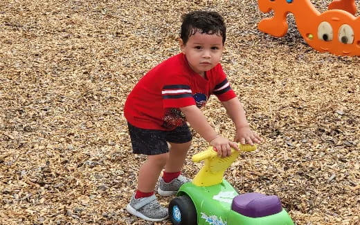 a child playing with a toy