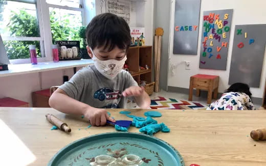 a child playing with toys